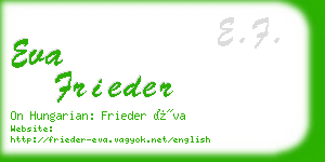 eva frieder business card